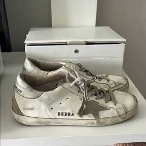 Golden Goose White Sneakers with Star Detail